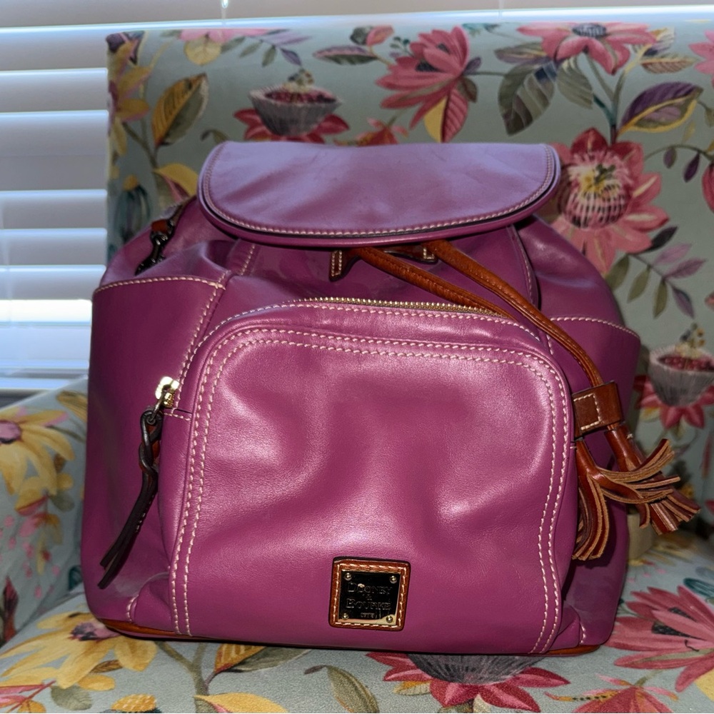Dooney & Bourke Magenta Leather Backpack
